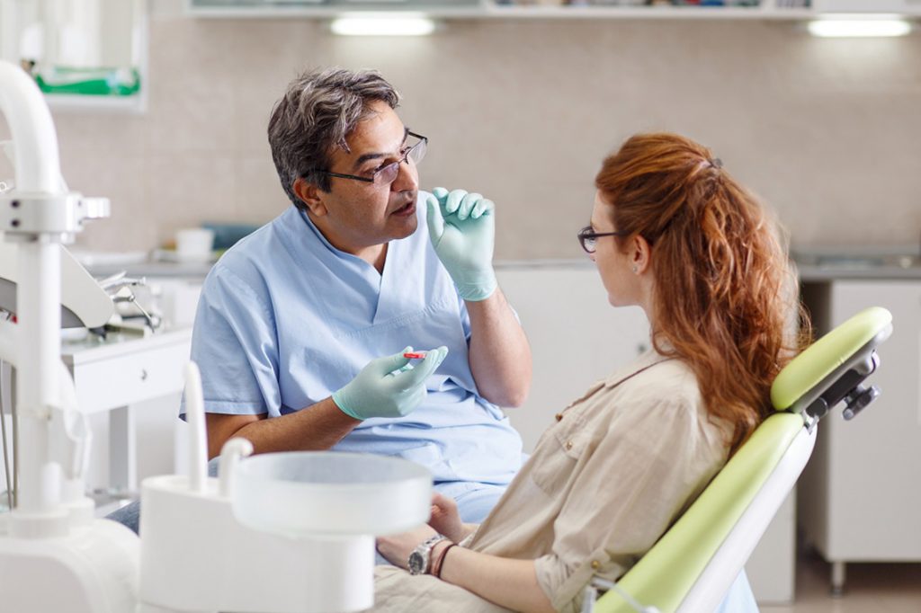 orthodontist and patient